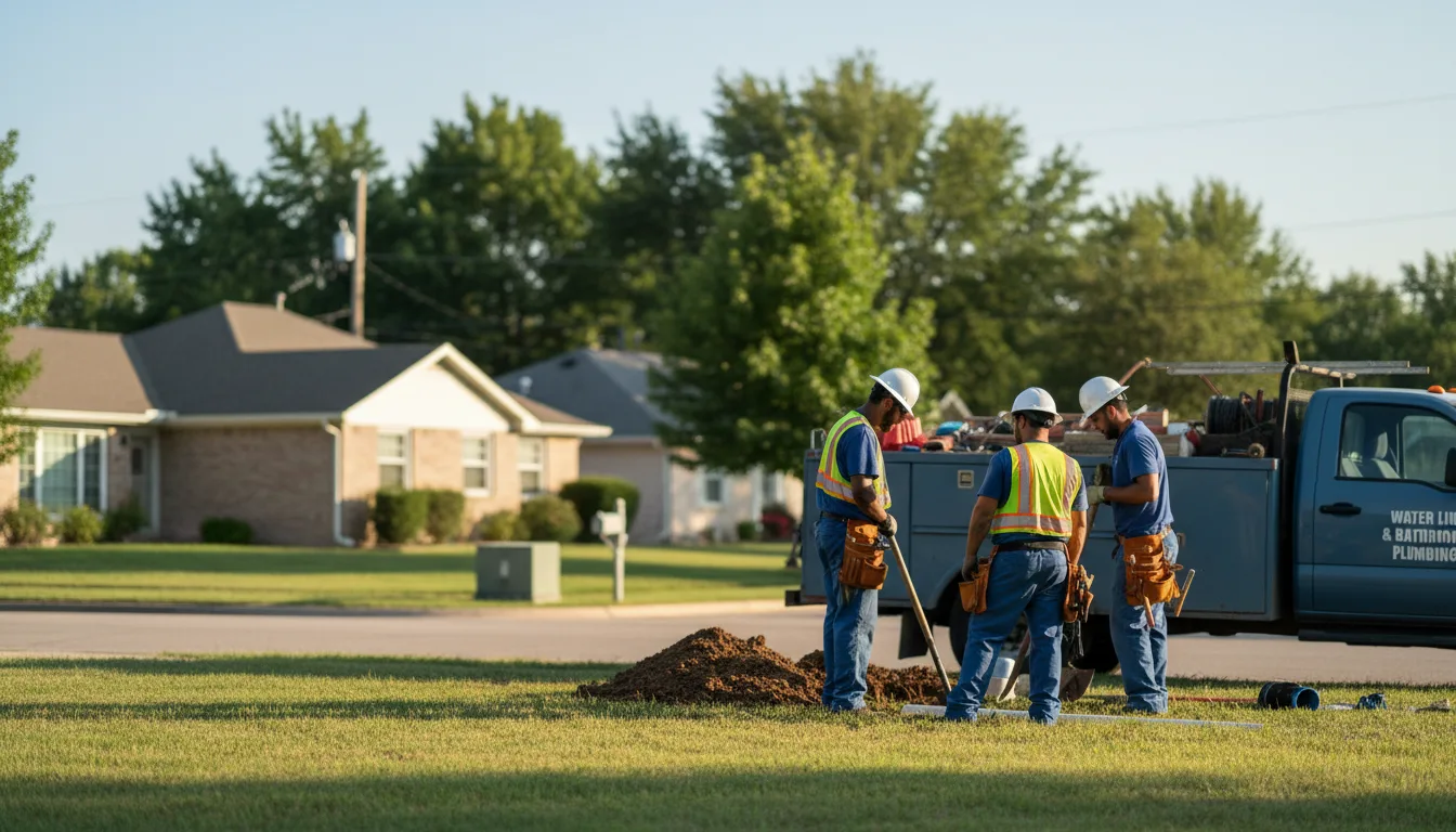 Residential water line and bathroom plumbing service in Waterloo, IL